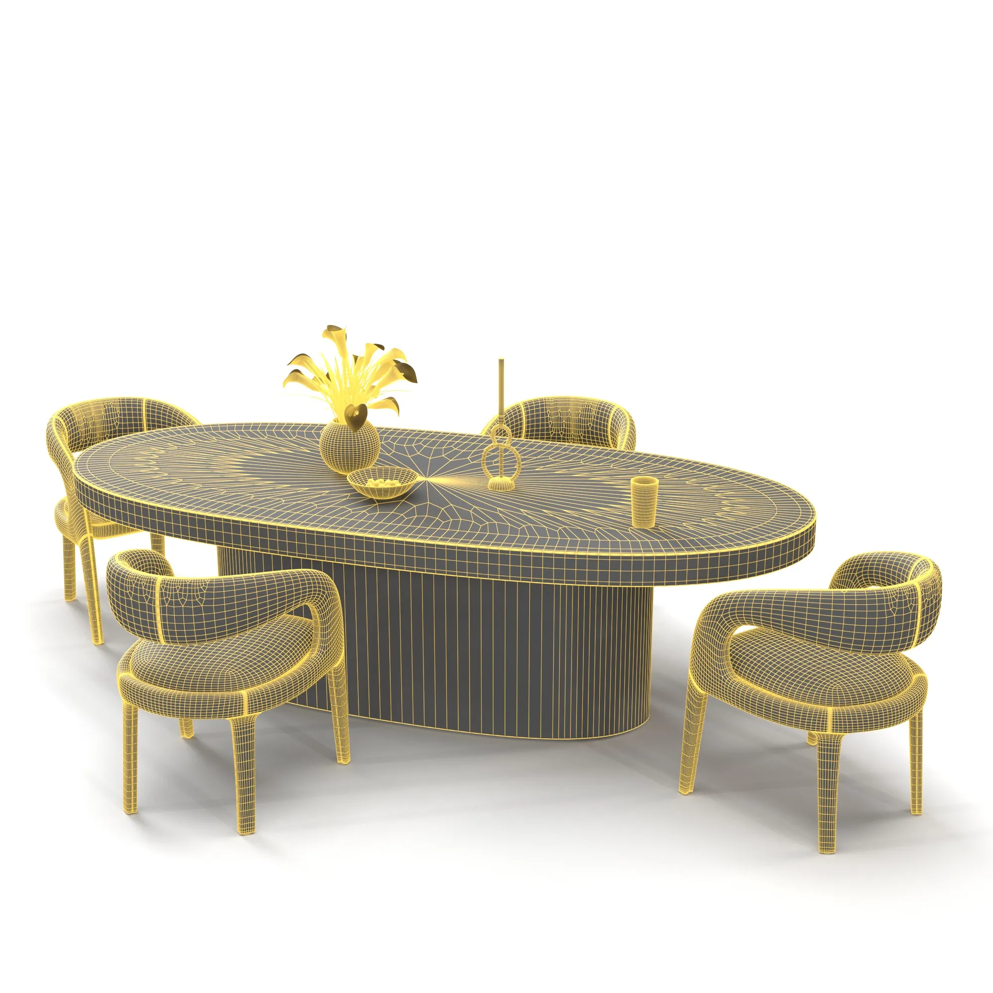 Dining set 08 3D Model_07